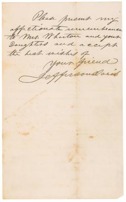 Lot #345 Jefferson Davis Autograph Letter Signed on Finances - Image 3