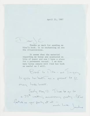 Lot #83 Jacqueline Kennedy Typed Letter Signed - Image 1
