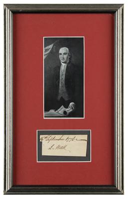 Lot #107 Rare 1776 signature of Declaration Signer Lyman Hall - Image 1