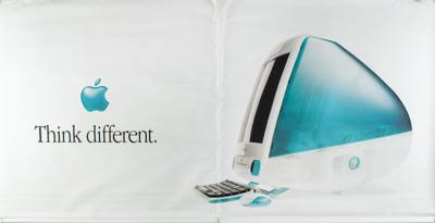 Lot #8035 Original Apple 'Bondi Blue' iMac Vinyl Banner - Image 1