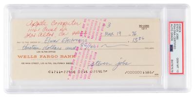 Lot #8003 Steve Jobs Signed 1976 Apple Computer Check - PSA GEM MINT 10 - Image 1