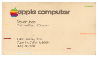 Lot #8006. Steve Jobs Apple Business Card (c. 1983)