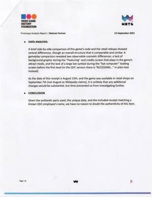 Lot #8053 Batman Forever - Super Nintendo (SNES) 'QVC Sample' Prototype Video Game - Wata PRO - Image 7