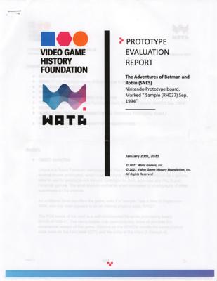 Lot #8052 The Adventures of Batman & Robin - Super Nintendo (SNES) Sample Prototype Video Game - Wata PRO - Image 5