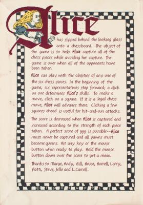 Lot #8027 Through the Looking Glass (Alice) Macintosh Video Game - Image 4