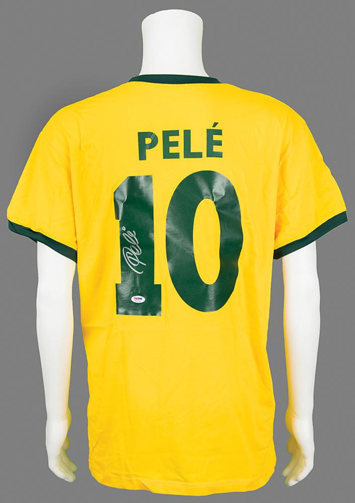 Pele Signed Soccer Jersey