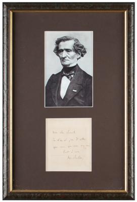 Lot #596 Hector Berlioz Autograph Note Signed - Image 1