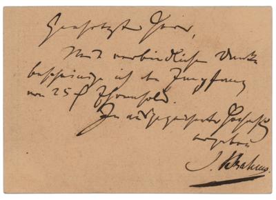 Lot #523 Johannes Brahms Autograph Letter Signed - Image 1