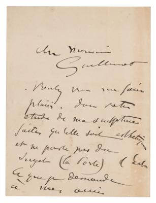 Lot #377 Auguste Rodin Autograph Letter Signed - Image 1
