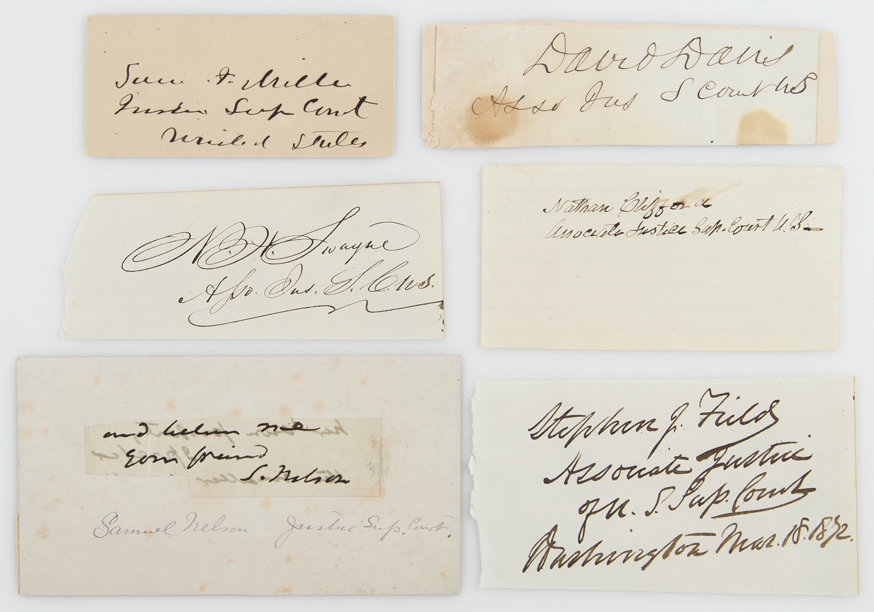 Lot #209 Abraham Lincoln: Supreme Court Nominees (11) Signed Items - Image 2