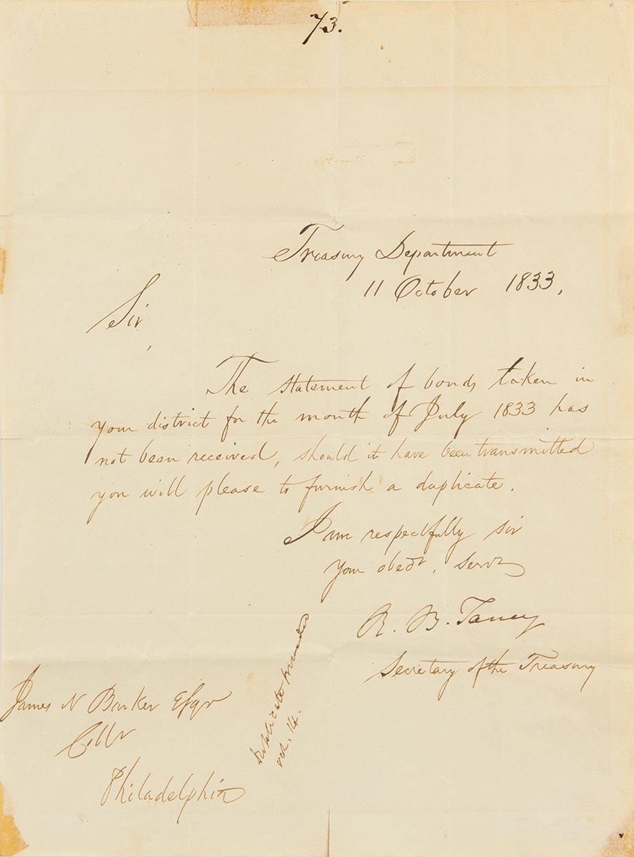 Lot #209 Abraham Lincoln: Supreme Court Nominees (11) Signed Items - Image 3