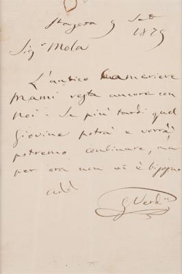 Lot #558 Giuseppe Verdi Autograph Letter Signed - Image 2