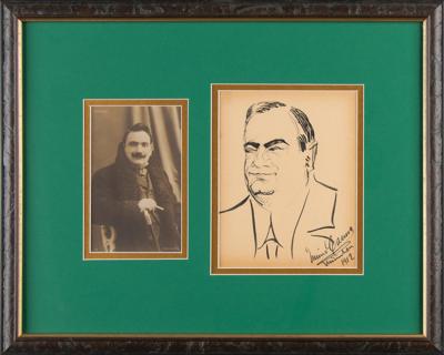 Lot #525 Enrico Caruso Signed Sketch - Image 1