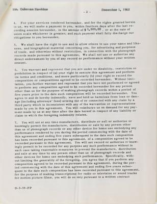 Lot #679 Coleman Hawkins Document Signed - Image 2