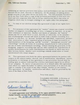 Lot #679 Coleman Hawkins Document Signed - Image 3