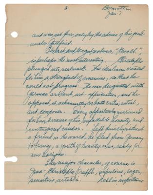 Lot #520 Leonard Bernstein Autograph Manuscript Signed - Image 5