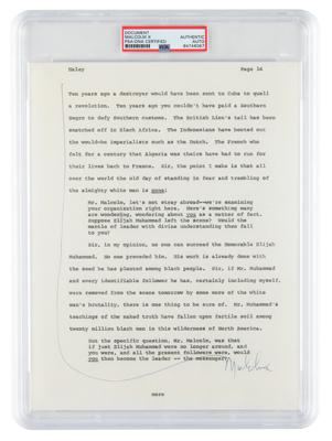 Lot #122 Malcolm X Signed Page for Alex Haley’s Playboy Interview - Image 1