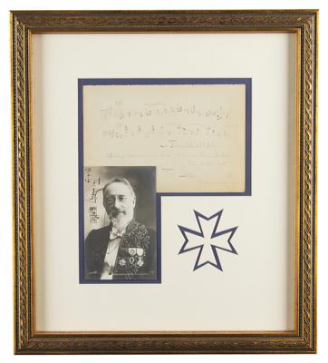 Lot #613 Theodore Dubois Autograph Musical Quotation Signed and Signed Photograph - Image 1