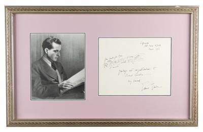 Lot #515 Samuel Barber Autograph Musical Quotation Signed - Image 1