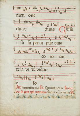 Lot #140 15th Century Gregorian Chant Leaf Chant Leaf - Image 2