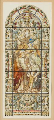 Lot #388 John La Farge: Original Stained Glass Painting Attributed to La Farge - Image 1