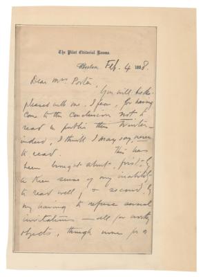 Lot #487 John Boyle O'Reilly Autograph Letter Signed - Image 1