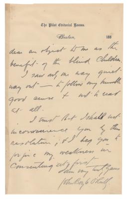 Lot #487 John Boyle O'Reilly Autograph Letter Signed - Image 2