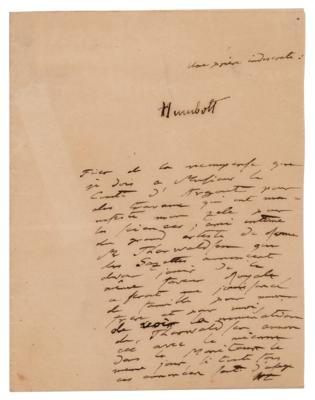 Lot #186 Alexander von Humboldt Autograph Letter Signed - Image 1