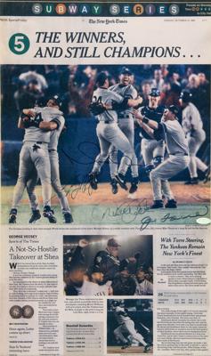 Lot #928 NY Yankees: 2000 Multi-Signed Photograph w/ Jeter, Rivera, Torre - Image 1
