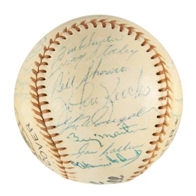 Lot #914 NY Yankees: 1956 Team-Signed Baseball w/ Mantle, Berra, Ford - Image 4