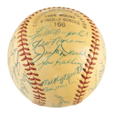 Lot #912 NY Yankees: 1953 Team-Signed Baseball w/ Mantle, Ford, Berra - Image 1