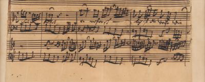 Lot #514 Johann Sebastian Bach Handwritten Church Cantata Manuscript - Image 1