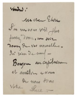 Lot #370 Maximilien Luce Autograph Letter Signed with Sketch - Image 1