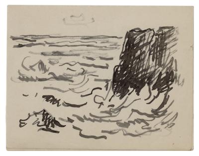 Lot #370 Maximilien Luce Autograph Letter Signed with Sketch - Image 2