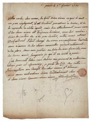 Lot #299 Joseph-Michel Montgolfier Autograph Letter Signed - Image 1