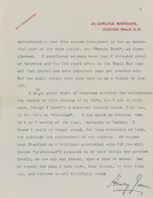 Lot #432 Henry James Typed Letter Signed - Image 4