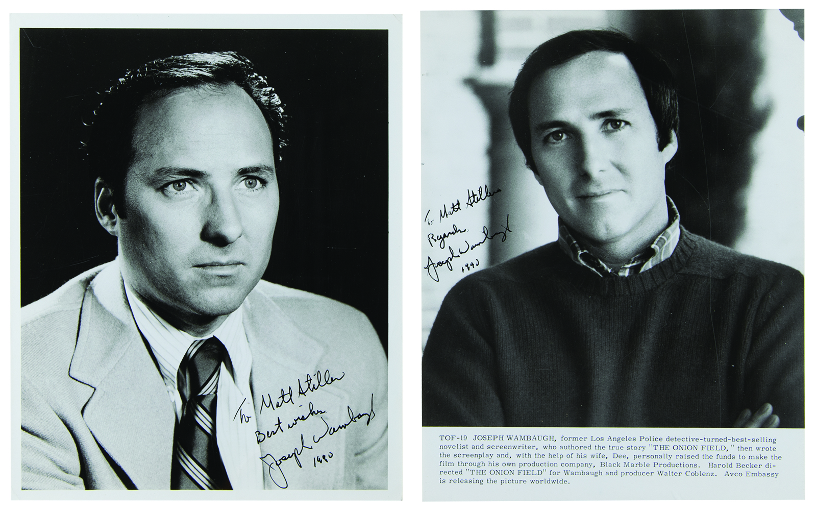 Lot #510 Joseph Wambaugh (3) Signed Items - Image 1