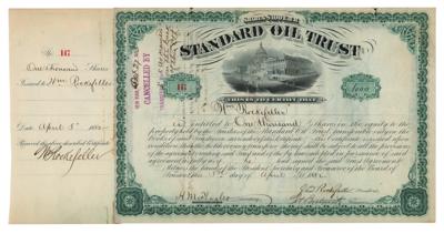Lot #129 John D. Rockefeller, Henry Flagler, and Jabez A. Bostwick Document Signed - Image 1