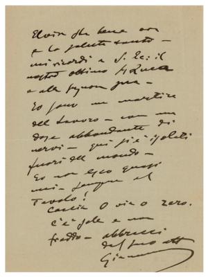 Lot #542 Giacomo Puccini Autograph Letter Signed - Image 2