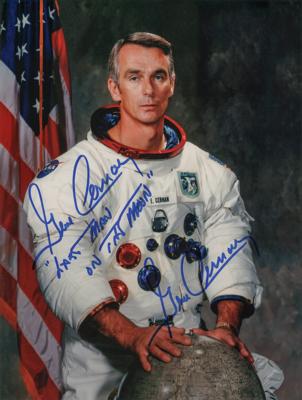 Lot #337 Gene Cernan Twice-Signed Photograph