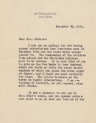 Lot #230 John D. Rockefeller, Jr. Typed Letter Signed - Image 1