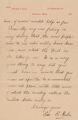 Lot #472 Edward Everett Hale Letter Signed - Image 5