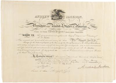 Lot #8 Andrew Jackson Document Signed as President - Image 1
