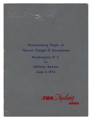 Lot #60 The Eisenhowers Signed 1952 'Homecoming' Menu - Image 1