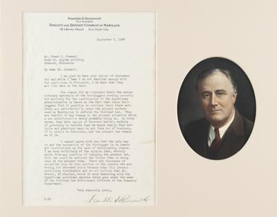 Lot #22 Franklin D. Roosevelt Typed Letter Signed on Prohibition - Image 1
