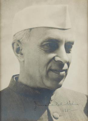 Lot #113 Jawaharlal Nehru Signed Photograph - Image 1