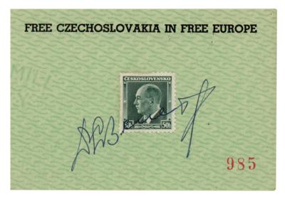 Lot #149 Edvard Benes Signed Stamp - Image 1
