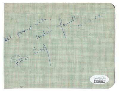 Lot #174 Indira Gandhi Signature - Image 1
