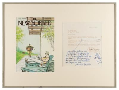 Lot #400 Charles Saxon Autograph Letter Signed with Sketch - Image 1