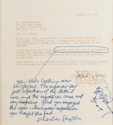 Lot #400 Charles Saxon Autograph Letter Signed with Sketch - Image 2